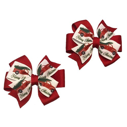Christmas Tree Truck Toddler Hair Bow Set
