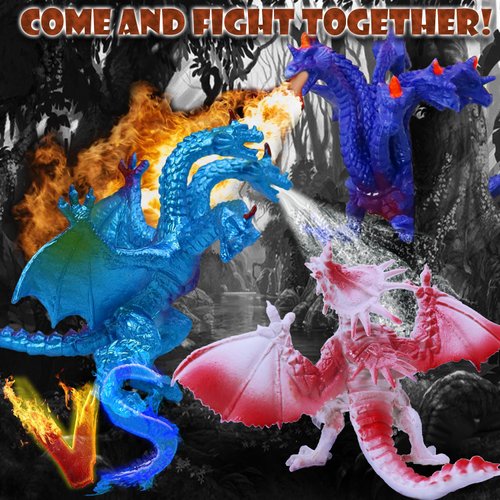 GIDGOD 12Piece Dinosaur Model Realistic Flying Dragon Gift Box Toy, 4 inch sci-fi Game Monster Triceratops Pterodactyl Party Gifts Boys Hobbyist Prize