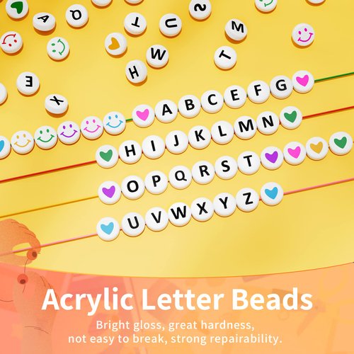 ARTDOT 800 Pieces Letter Beads Kit, 28 Styles Friendship Bracelets Jewelry Making Kit, Assorted Alphabet Beads Colorful Smiley Face Preppy Beads Heart Beads for Teen Girl Gifts
