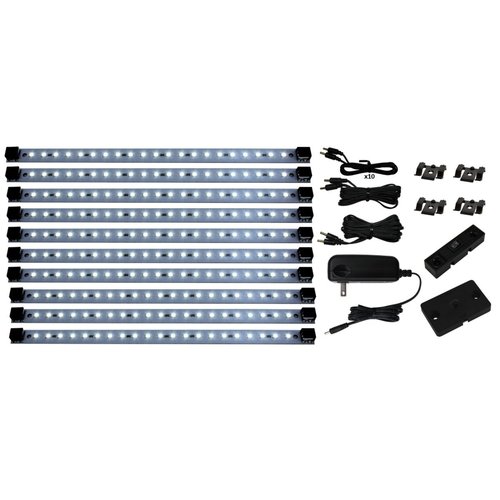 Inspired LED Super Deluxe Pro Series 21 LED Kit Under Cabinet Lighting | 24 Watt 12V DC | Cool White ~6000 K 165 lm/ft