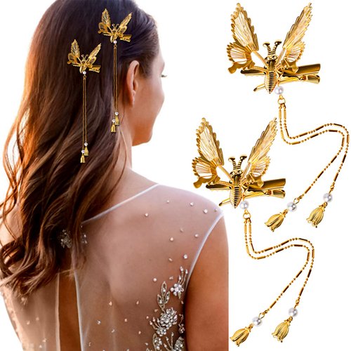 CROWN GUIDE 2 PCS Moving Mini Butterfly Hair Clips for Thin and Thick Hair Women, 90s Cute Hair B...