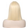WildCos Short 14 Inches Colorful Bob Wigs Heat Resistant Fiber Synthetic Wigs Straight Hair With Bangs for Women (Blonde)