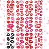 12 Sheets Red Lip Prints Temporary Waterproof Tattoo Sticker，Valentine's Day Red Purple Black Lip Prints Temporary Tattoos for Kids Women, Valentine's Day Party Supplies Party Games Gifts Decorations