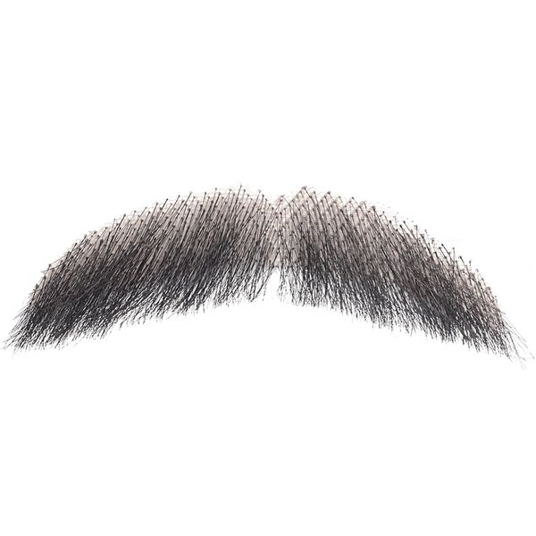 Human Hair Full Hand Tied Realistic Fake Mustache Brown Human Hair Jack Sparrow Fake Beard Fake Goatee Costume Beard Fake Facial Hair Lace Beard for Women Halloween Funny Cosplay Costume（BLACK）…