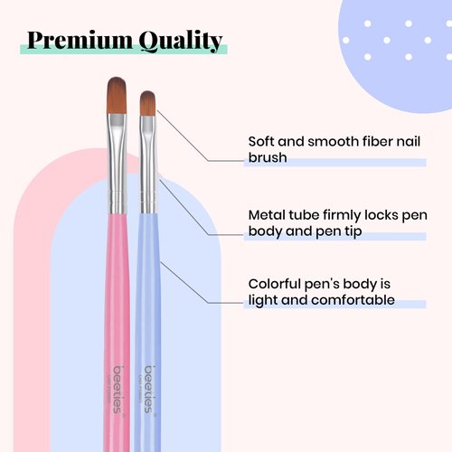Beetles Gel Nail Brush, 7Pcs Nail Art Brushes, Nail Art Tips Nail Brushes for Nail Art Nail Painting Brush Pen Set for Home and Salon Use Decoration