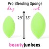 Beauty Junkees Makeup Sponge Blender - Green Oval Foundation Makeup Blender Sponge, Liquid Cream Powder Contour Blending Sponges, Make Up Applicator Cosmetic Blenders, Wet Dry Beauty Sponge Latex Free