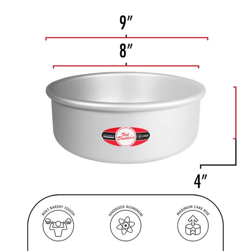 Fat Daddio's PRD-84 Anodized Aluminum Round Cake Pan, 8 x 4 inch