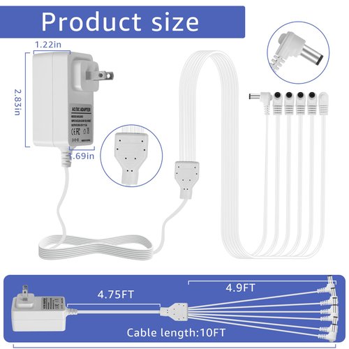 LCMLA AC/DC 4.5V Power Adapter Compatible with Lemax Lighted Accessory 94564 84428 74707 44242 94565 94566 94527 for Christmas Micro Lighting Building Decoration