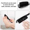 Foot Pumice Stone Brush Callus Remover 3 Packs, Beomeen 2 in 1 Foot Shower Pedicure Scrubber with Handle, Foot File with Dense Bristles for Deep Cleansing and Exfoliation, Dry Skin Removal, Black