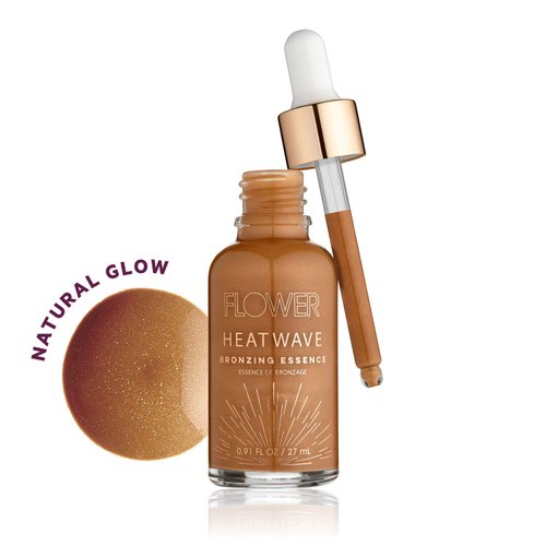 Flower Beauty By Drew Barrymore Heatwave Bronzing Essence Liquid Highlighter + Illuminator Bronzer Drops - Radiant + Natural Glow Finish - Oil-Free Formula - Buildable Coverage