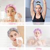 Beleki Spa Headband for Washing and Wristband Set Sponge Headband Women Face Wash Makeup Skincare Headband Non Slip Puffy Headwear Thick Hair Accessories for Women Girls, Purple