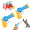 lasuroa 2pcs Cat Toy Balls Launcher, Interactive Cat Toy Ball with 30 Soft Pom Pom Balls Kitten Toys Cat Toys for Indoor Cats for Training Playing Pet Supplies