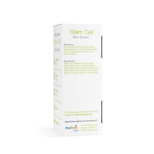 Hyalogic Stem Cell Face Serum - Infused With Citrustem - Plus Premium Hyaluronic Acid - Helps to Renew Youthful Appearance and Rejuvenate Skin .47 Fl oz