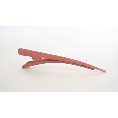 Reddish orange sienna acrylic alligator hair clip for fine thin hair