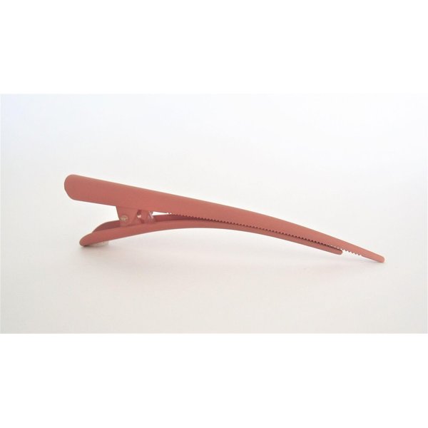 Reddish orange sienna acrylic alligator hair clip for fine thin hair