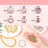2160 Pieces Gold Spacer Beads Set, Assorted Round Star Gold Beads for Bracelet Jewelry Making(Gold, Sliver, Rose Gold, KC Gold)