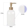 Natheeph 14OZ Ceramic Soap Dispenser Ceramic Soap Pump Dispenser Can Fill Liquid for Bathroom/Kitchen (White)