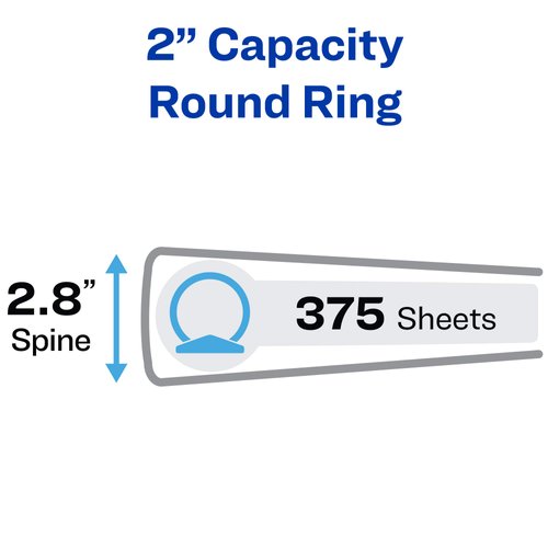 Avery Economy View 3 Ring Binder, 2" Round Rings, 1 White Binder (05731)