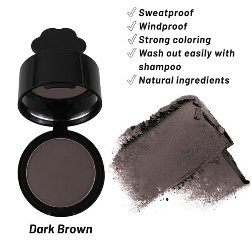 Luxecolors Root Touch Up Powder for Thinning Hair Concealer - Gray Coverage and Eyebrow Powder, Bald Spot Cover Up for Women (Dark Brown)