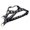 Medium Black Reflective Skull Dog Harness: 3/4" wide, Adjusts 18-24" - Made in USA.