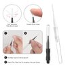 50 Pcs Micro Eyebrow Brush With Cap,Eyebrow Spoolie Brush Micro Eyebrow Lamination Brush 2 Size Multifunctional Micro Spooly Lash Mascara Brush Comb for Eyelash Lift Extensions Brow Clean(White,Black)