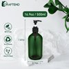 2 Pack Pump Bottles Dispenser 16.9 OZ 500ml Bathroom Countertop Pump Dispensers Refillable Plastic Containers for Lotion Shampoo Body Wash Hand Dish Soap Kitchen Accessories with Waterproof Labels