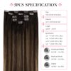 MAXITA Hair Extensions Clip in Human Hair, 5pcs 75g Balayage Dark Brown Mixed Chestnut Brown 16 Inch, Clip in Hair Extensions Real Human Hair Extensions Natural Straight Hair for Women