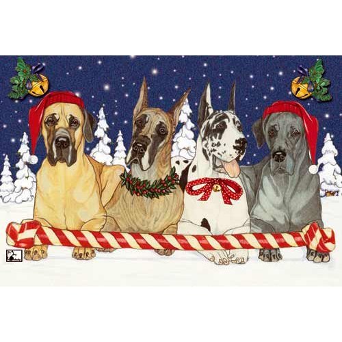 Pipsqueak Great Dane Christmas Cards : 10 Holiday Cards with Envelopes - ADORABLE!