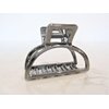 Tiny small dark silver tone metal hair claw clip