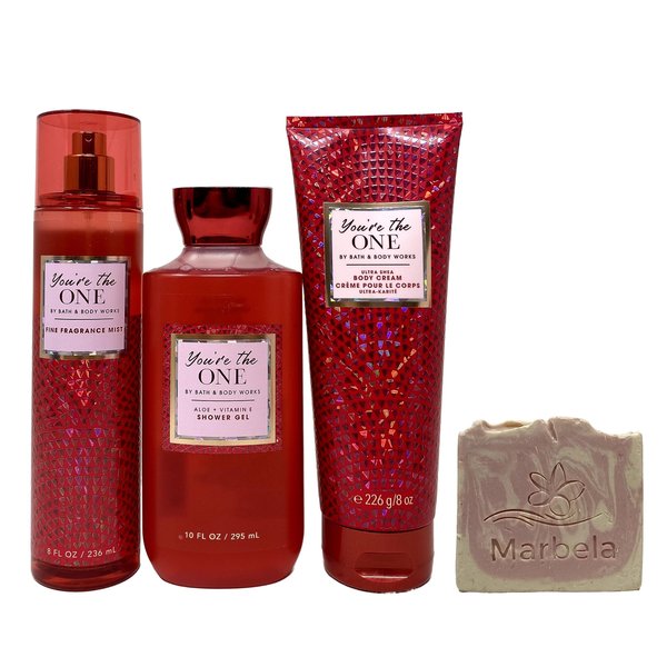 Bath & Body Works You're The One 3 Piece Gift Set - Shower Gel, Body Cream and Fragrance Mist with a Himalayan Salts Springs Sample Soap