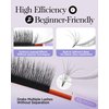 BEYELIAN Easy Fan Lash Extension, 3D Fluffy Rapid Volume Lash Extensions Easy Fan C/D Curl 0.07/0.05 MIX 8-15mm, Automatic Blooming Camellia Easy Fan Lashes Self Fanning Eyelashes Extension (C-0.07)