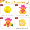 wonuu Car Dashboard Christmas Decorations Rubber Ducks, Christmas Eve Rubber Ducky for Car Ornament Cute Duck with Accessories, Cowboy Hat, Glasses, Necklace (Black)