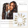 NAISKA 12PCS Gold Pearl Shiny Hair Accessories: Braid Clips, Dreadlock Accessories, Wedding Hair Pins with Crystal Rhinestones, Hair Jewelry for Women Cuffs, Charms, Rings