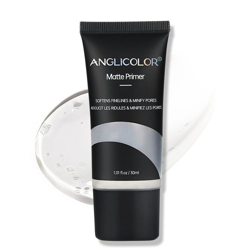Anglicolor Matte Primer Face Foundation Primer Makeup Primer For All Skin Types,Long Lasting Hydrating Smoothing Isolated Moisturizing Oil Free Effect Make Up Base,Pore Minimizer (30ml) White