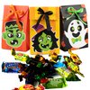 JOYIN Halloween Candy Bags Treat Boxes-12 Pieces Halloween Paper Bags Trick or Treat Halloween Sweet Goodie Bags with Ribbon, Halloween Party Favors Gift Bags