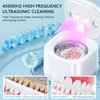 Ultrasonic Retainer Cleaner Machine - Ultrasonic U-V Cleaner for Dentures ligner, Mouth Guards, Braces, Toothbrush Heads, 45kHz Ultrasonic Retainer Cleaner for All Dental Appliances, Jewelry - White