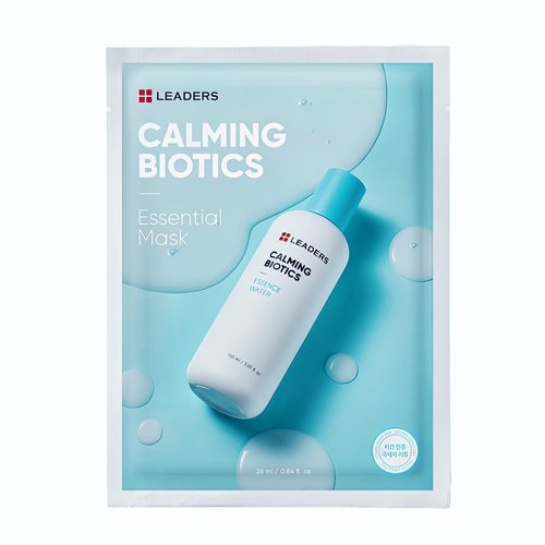 LEADERS Calming Biotics Essential Mask (25ml) – Deep Hydration & Soothing for Sensitive Skin, Vegan-Friendly, Cica & Probiotic Complex for Dry & Irritated Skin, Cooling & Moisturizing 10 Sheet Mask