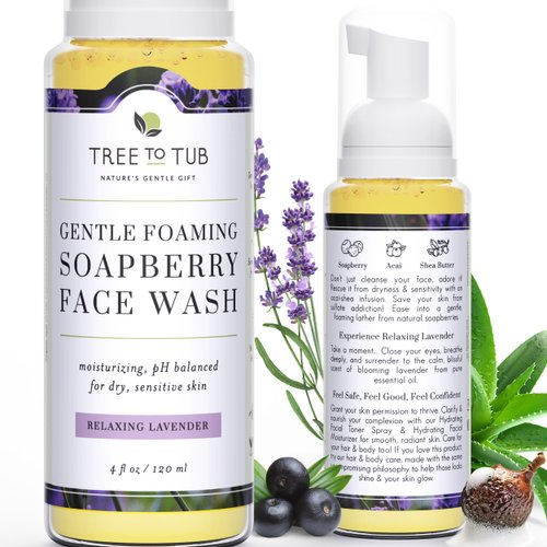 Tree to Tub Sensitive Skin Face Wash for Dry Skin - Moisturizing Gentle Face Cleanser for Women &amp;...