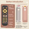Nueplay Baby TV Remote Control Toy with Silicone Teether Cover, Toddler Realistic Controller, Early Number Learning in 3 Languages (English, Spanish & French), Preschool Girls Toys 6, 12, 18 Months