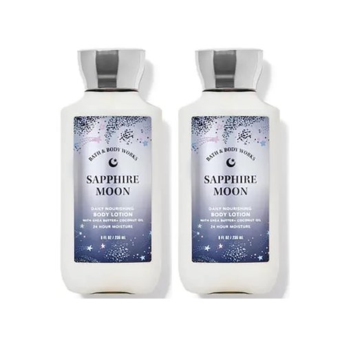 Bath & Body Works Sapphire Moon Super Smooth Body Lotion Sets Gift For Women 8 Oz -2 Pack (Sapphire Moon)