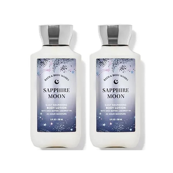 Bath & Body Works Sapphire Moon Super Smooth Body Lotion Sets Gift For Women 8 Oz -2 Pack (Sapphire Moon)
