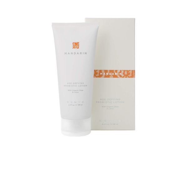 Zents Age Defying Probiotic Lotion (Mandarin Fragrance) Anti-Aging Body and Hand Cream with Organic Shea Butter & Hyaluronic Acid, 6.4 fl oz