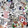 AOWDIAO 100 Pieces Soccer Stickers, Vinyl Soccer Water Bottle Stickers Pack, Soccer Gifts for Soccer Lovers, Soccer Party Favors, Soccer Decorations