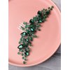 Brihasory Bride Wedding Hair Comb Rhinestone Bridal Hair Accessories Flower Hair Piece Party Prom Valentine Day Side Comb Crystal Hair Clips for Women and Girls Hair Decoration(Green)