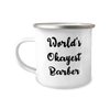 World's Okayest Barber 12oz Camper Mug, Barber Present From Coworkers, Useful For Colleagues, Barber gift ideas, Barber gifts for him, Barber gifts for her, Unique barber gifts, Cool barber gift ideas