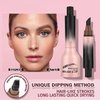 Brow-Fection Angled Brush & Dip Liquid Eyebrow Gel, Hair Like Strokes Liquid Eyebrow Brush Multi-Functional Pressed Wild Eyebrow Pencil Long Lasting Quick Drying (#04 Chocolate)