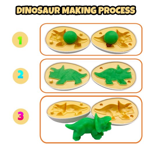 Dinosaur Playdoh Set,12 Pieces of Playdough,5 Dinosaur Eggs,4 Playdoh Tools,Playdough Sets for Kids Ages 4-8,Christmas Gifts,Easter Gifts,Easter Basket Stuffers,Easter Baskets for Kids,Easter Eggs