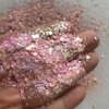 15 Grams/jar -Pink Changeable Chunky Mixes Sequins Glitter - Festival Rave Beauty Makeup Face Body Nail Art Tumbler Decoration PCM60