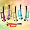 ArtCreativity 7 Inch Metallic Trumpets, Set of 12, Fun Plastic Musical Instruments Noise Makers for Parties and Events, Music Toys for Kids, Cool Birthday Party Favors for Boys and Girls