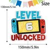 Level 6th Unlocked Cake Topper - Electronic Games Theme Boys Birthday Party Decorations Supplies - 6th Happy Birthday
